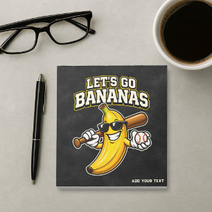Laten we Bananen Retro Honkbal Banaan Grappig Notitieblok