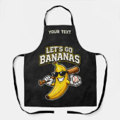 Laten we Bananen Retro Honkbal Banaan Grappig Schort (Voorkant)