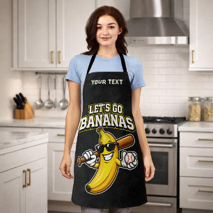 Laten we Bananen Retro Honkbal Banaan Grappig Schort