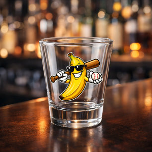 Laten we Bananen Retro Honkbal Banaan Grappig Shot Glas