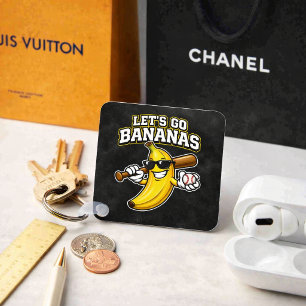 Laten we Bananen Retro Honkbal Banaan Grappig Sleutelhanger