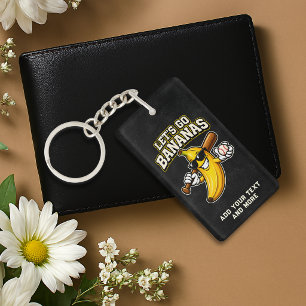 Laten we Bananen Retro Honkbal Banaan Grappig Sleutelhanger