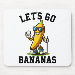 Laten we Bananen worden Vintage Banaan Golfspeler Muismat