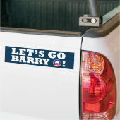 Laten we Barry O gaan! Obama Bumpersticker (Op Truck)