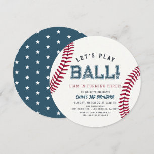 Laten we Baseball Bal Jongens Verjaardag Spelen Kaart