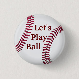 Laten we Baseball spelen Ronde Button 3,2 Cm