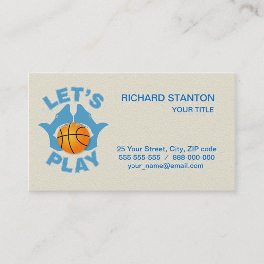 Laten we basketbal spelen visitekaartje (Voorkant)
