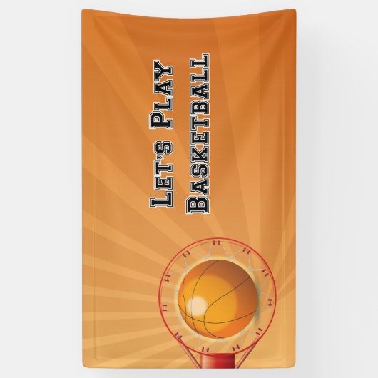 Laten we basketbalbanner spelen spandoek (Verticaal)