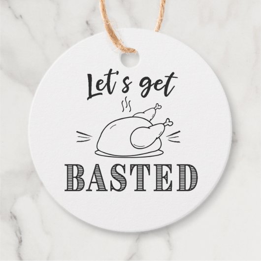 Laten we Basted Thanksgiving nemen Bedankjes Labels (Voorkant)