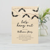 Laten we Bats Halloween Party ophangen Kaart (Staand voorkant)