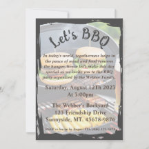 Laten we BBQ Flat Invitation 5x7 Kaart