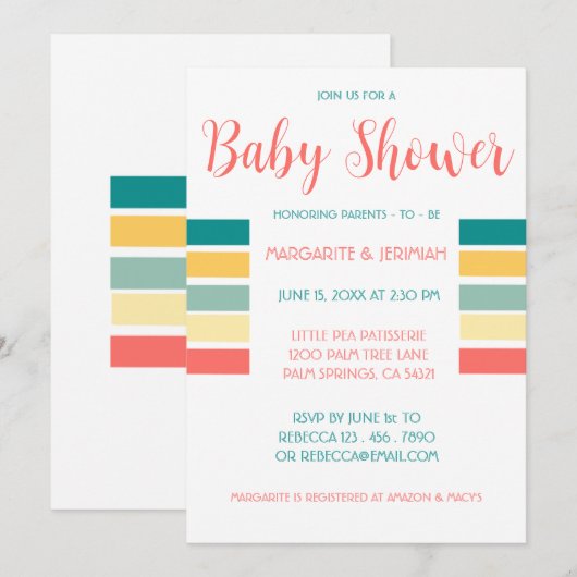 Laten we Beachy Baby shower Invitation nemen Kaart (Voorkant / Achterkant)