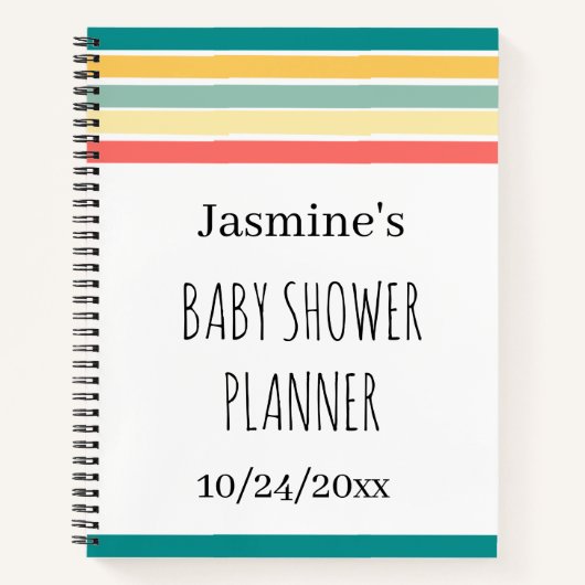 Laten we Beachy Baby shower Planner nemen Notitieboek (Voorkant)