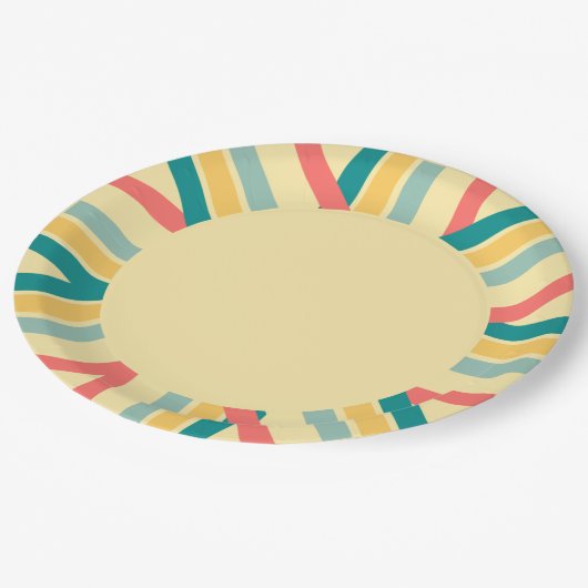 Laten we Beachy veelkleurig krijgen Papieren Bordje (Gekanteld)