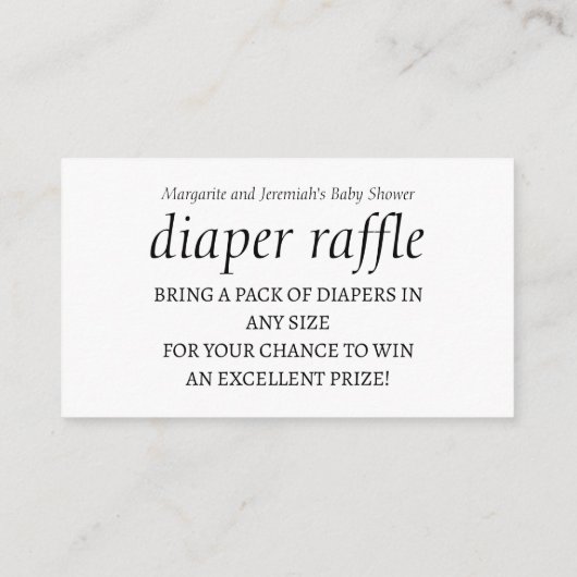 Laten we Beachy veelkleurige luier Raffle Informatiekaartje (Achterkant)