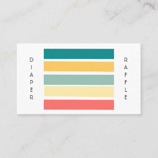 Laten we Beachy veelkleurige luier Raffle Informatiekaartje (Voorkant)