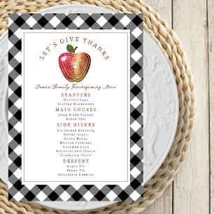Laten we Bedankt Apple Plaid Thanksgiving geven Menu