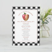 Laten we Bedankt Apple Plaid Thanksgiving geven Menu (Staand voorkant)