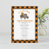 Laten we Bedankt Buffalo Plaid Bison Thanksgiving  Menu (Staand voorkant)