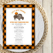 Laten we Bedankt Buffalo Plaid Bison Thanksgiving  Menu