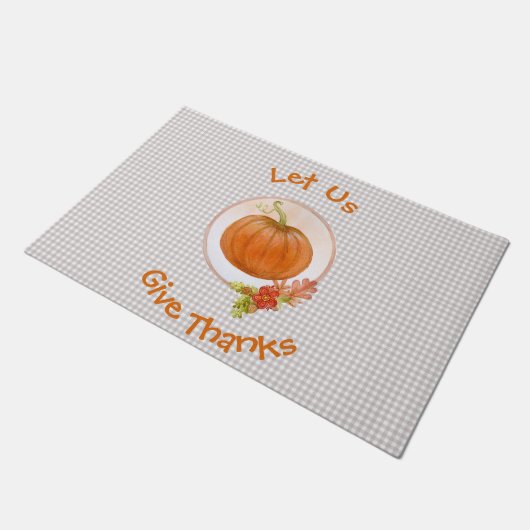 Laten we Bedankt geven - pompoen en bloemen Deurmat (Schuin)