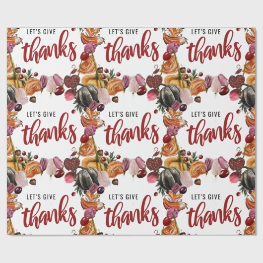 Laten we bedankt geven - Thanksgiving Cadeaupapier (Vlak)