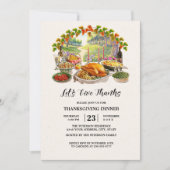 Laten we Bedankt geven. Thanksgiving Diner Kaart (Voorkant)