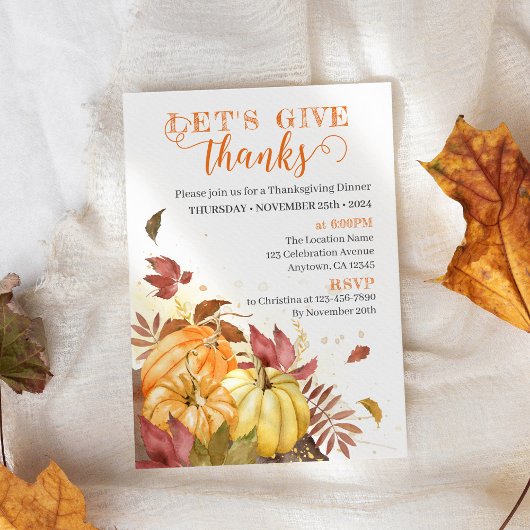 Laten we Bedankt geven, Thanksgiving eten Kaart