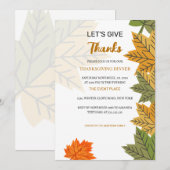 Laten we Bedankt Herfstbladeren Thanksgiving Dinne Kaart (Voorkant / Achterkant)