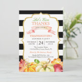 Laten we Bedankt najaar Thanksgiving Dinner Party  Kaart (Staand voorkant)