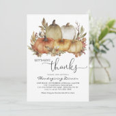 Laten we Bedankt Oranje pompoenThanksgiving geven Kaart (Staand voorkant)