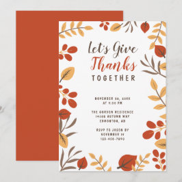 Laten we Bedankt Thanksgiving Dinnerlijke Herfst l Kaart