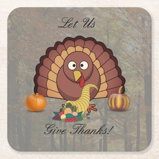 Laten we Bedankt Thanksgiving Onderzetters geven (Voorkant)