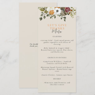 Laten we Bedankt Waterverf Thanksgiving ivory geve Menu