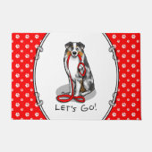 Laten we beginnen! Australian Shepherd (blauwe mer Deurmat (Voorkant)