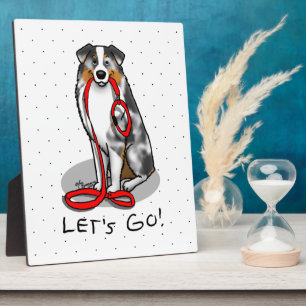 Laten we beginnen! Australian Shepherd (blauwe mer Fotoplaat