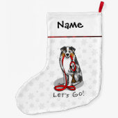 Laten we beginnen! Australian Shepherd (blauwe mer Grote Kerstsok (Achterkant)