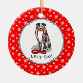 Laten we beginnen! Australian Shepherd (blauwe mer Keramisch Ornament (Voorkant)