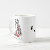 Laten we beginnen! Australian Shepherd (blauwe mer Koffiemok (Voorkant links)