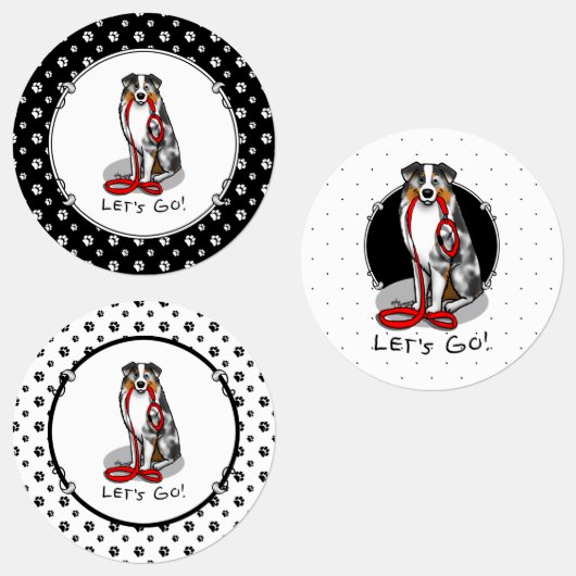 Laten we beginnen! Australian Shepherd (blauwe mer Labels (Groep)