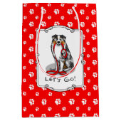 Laten we beginnen! Australian Shepherd (blauwe mer Medium Cadeauzakje (Voorkant)