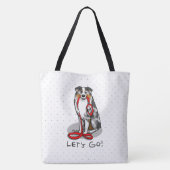 Laten we beginnen! Australian Shepherd (blauwe mer Tote Bag (Achterkant)