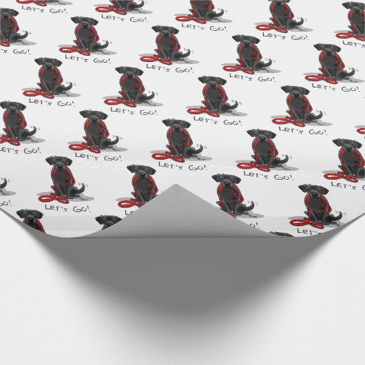 Laten we beginnen! Black Labrador Retriever - Cute Cadeaupapier (Hoek)