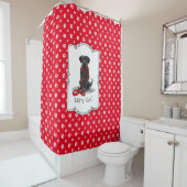 Laten we beginnen! Black Labrador Retriever - Cute Douchegordijn (In situ)