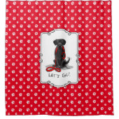 Laten we beginnen! Black Labrador Retriever - Cute Douchegordijn (Voorkant)