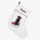 Laten we beginnen! Black Labrador Retriever - Cute Grote Kerstsok (Voorkant (Hangend))
