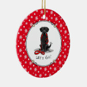 Laten we beginnen! Black Labrador Retriever - Cute Keramisch Ornament (Rechts)