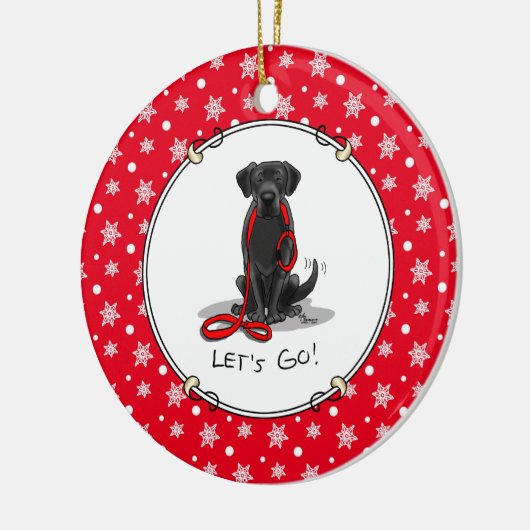 Laten we beginnen! Black Labrador Retriever - Cute Keramisch Ornament (Links)