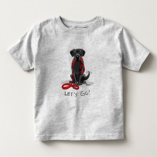 Laten we beginnen! Black Labrador Retriever - Cute Kinder Shirts (Voorkant)