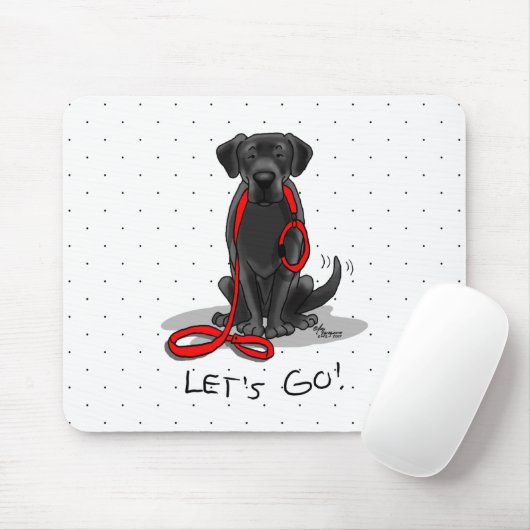 Laten we beginnen! Black Labrador Retriever - Cute Muismat (Met muis)